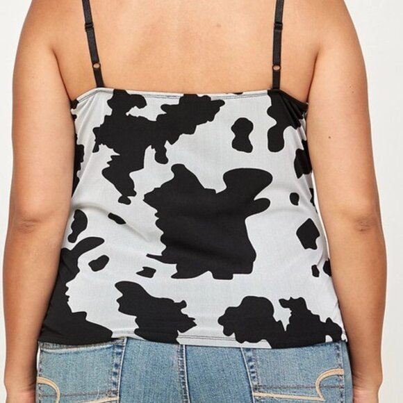 Plus Size Western Cow Print Bustier Top Sizes XL-3XL - Picture 2 of 3